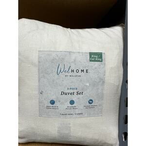 WelHome Cotton Linen Relaxed Duvet Cover 3 Piece Set King/Cal King Blush New